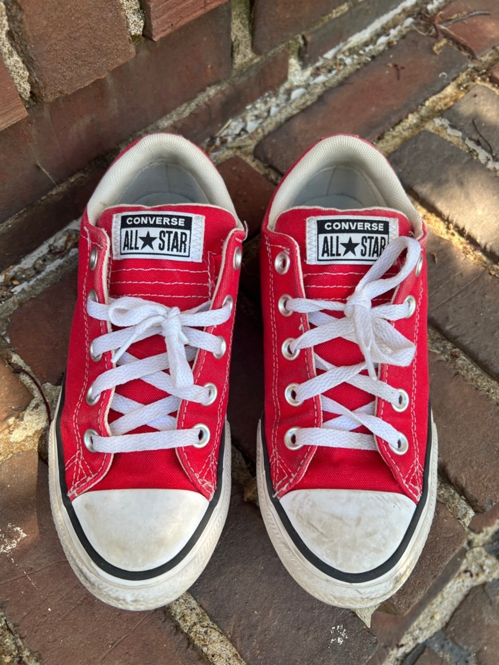 Converse Kids Red Canvas Low Top Sneakers